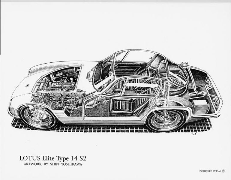 Fájl:Lotus Elite Type14 S2 cutaway by Shin Yoshikawa.77212906 std.jpg
